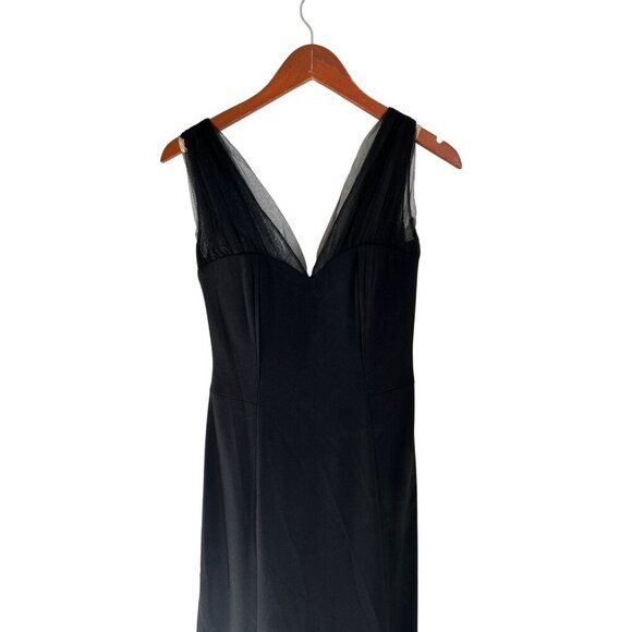 PAULE KA Evening Gown Elegant Black Sleeveless Dress V-Neck & Bow Detail - Picture 10 of 15
